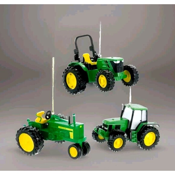 NWT Kurt Adler Set of 3 John Deere™ Tractor Christmas Tree Ornaments - Picture 1 of 7